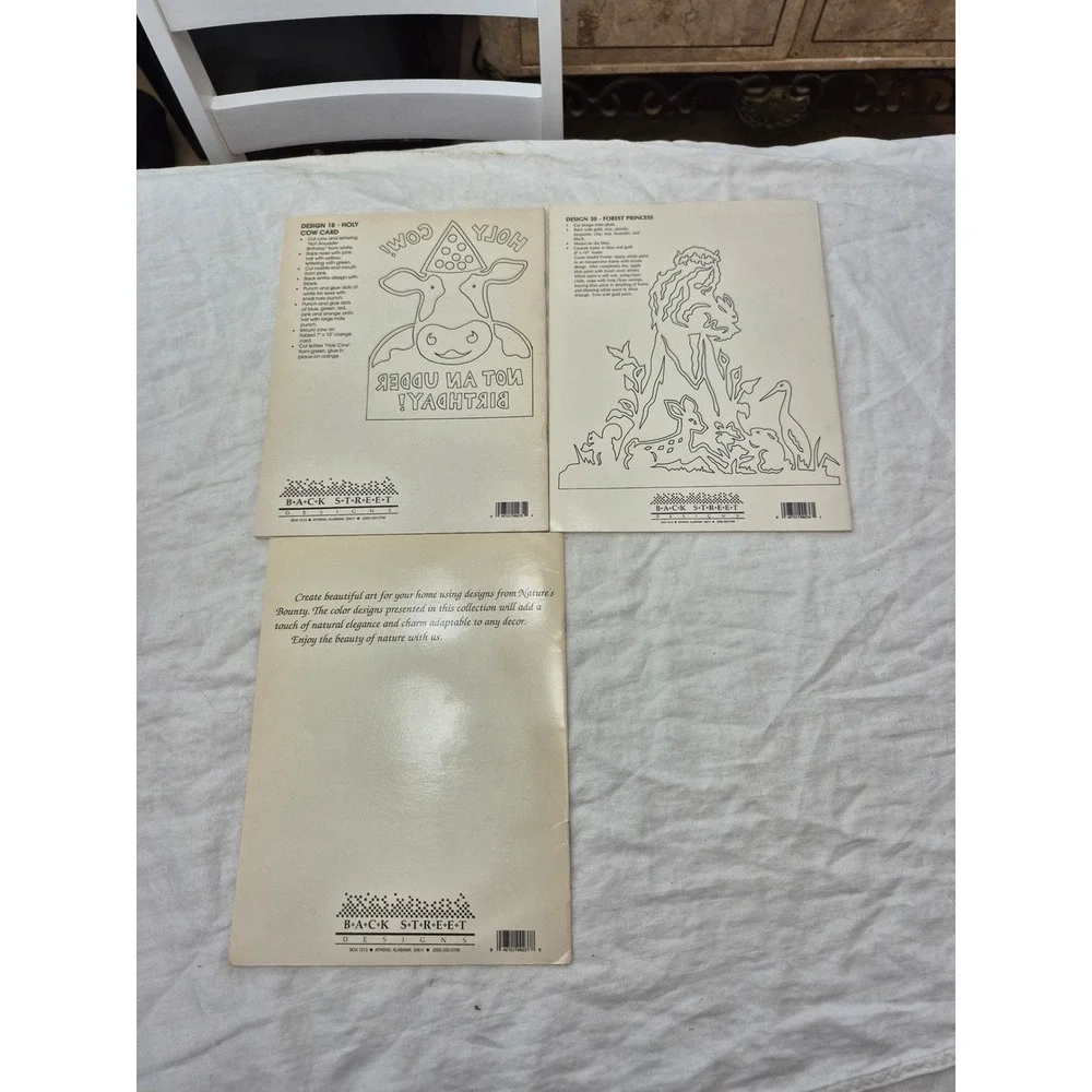 Back Street Designs Scherenschnitte Books Unisex Vintage Papercraft Set of 3